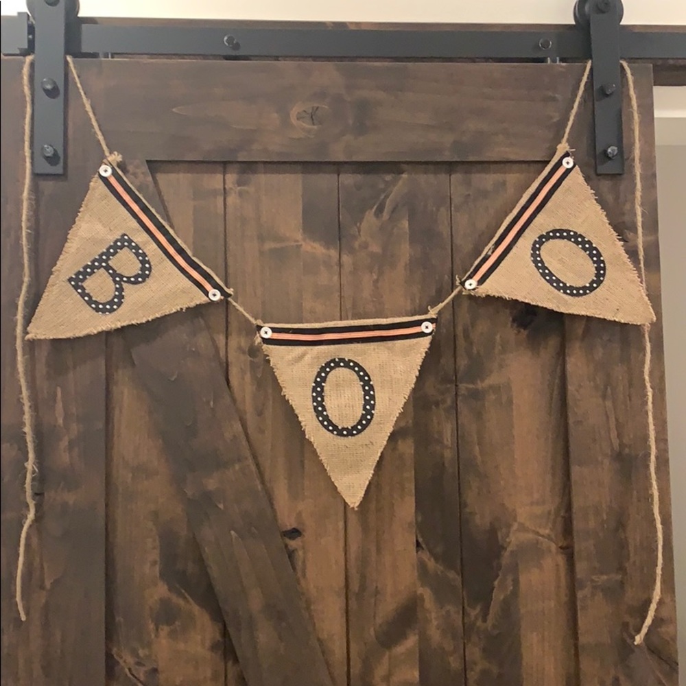 Glory Haus Halloween Burlap Boo Banner